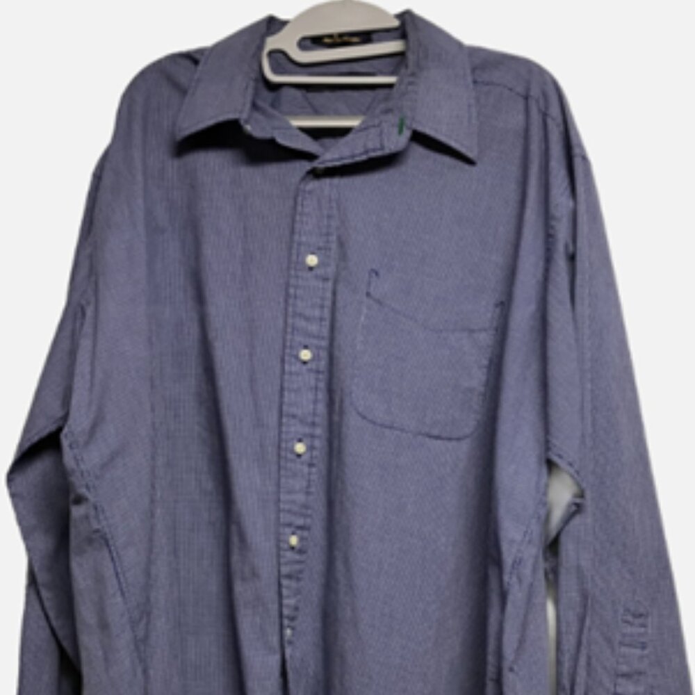 Tommy Hilfiger Men's Dress Shirt Size L 16.5 34-35 Blue white Check